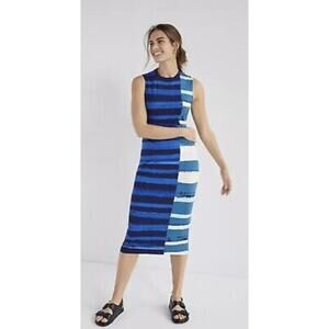 Anthropologie Corey Lynn Calter Striped Midi Dress Blue Black Size M